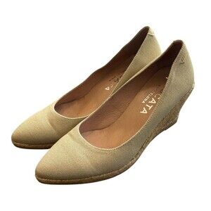 Viscata Barcelona Espadrille Wedges Tan Women’s Size 39 (US 8) Made In Spain